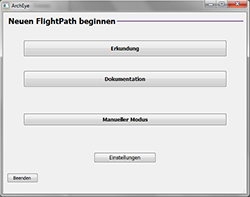 Menu der Software